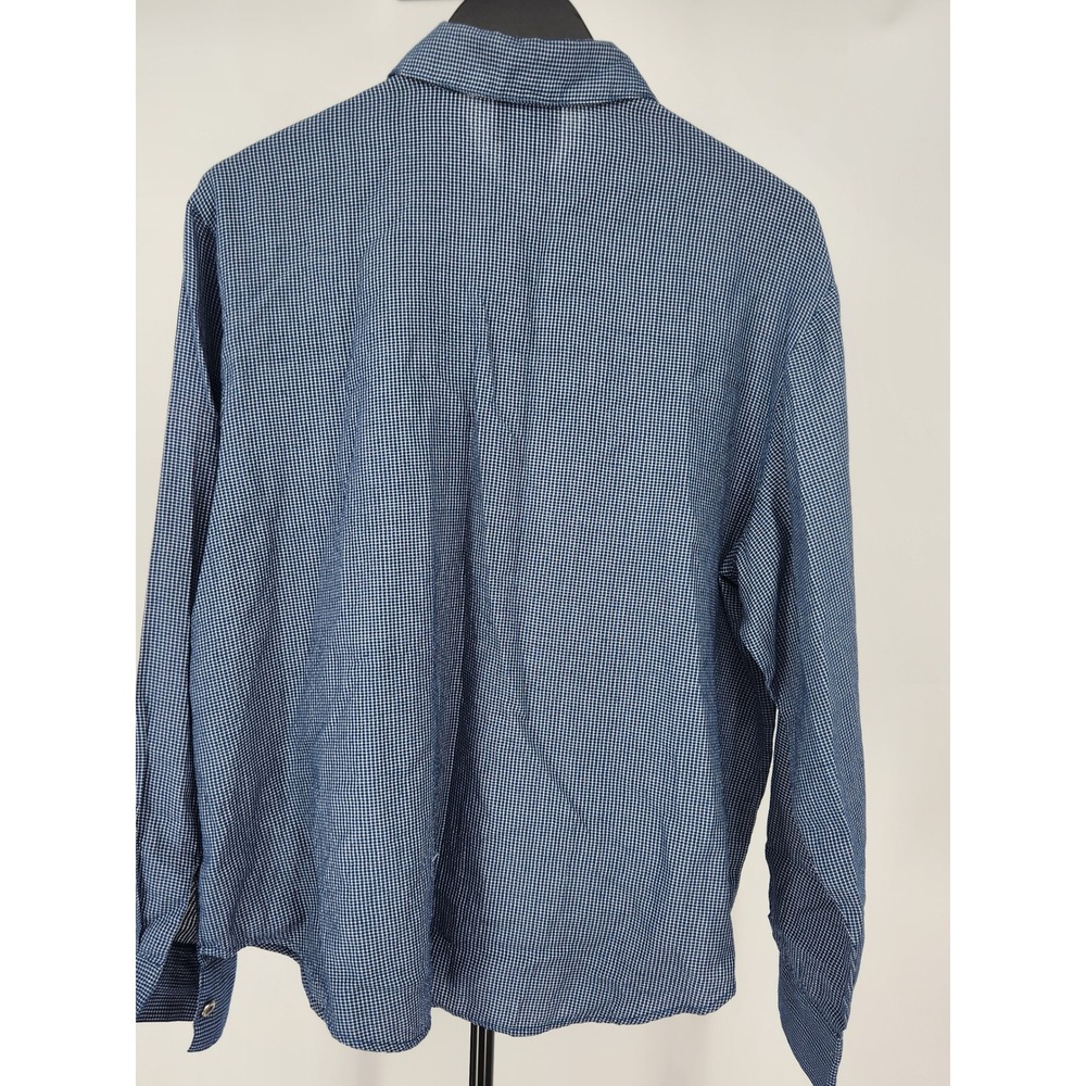 Nikki Vintage Gingham Embroidered Button Down Shirt Blue White Floral Size 16 - Picture 4 of 7